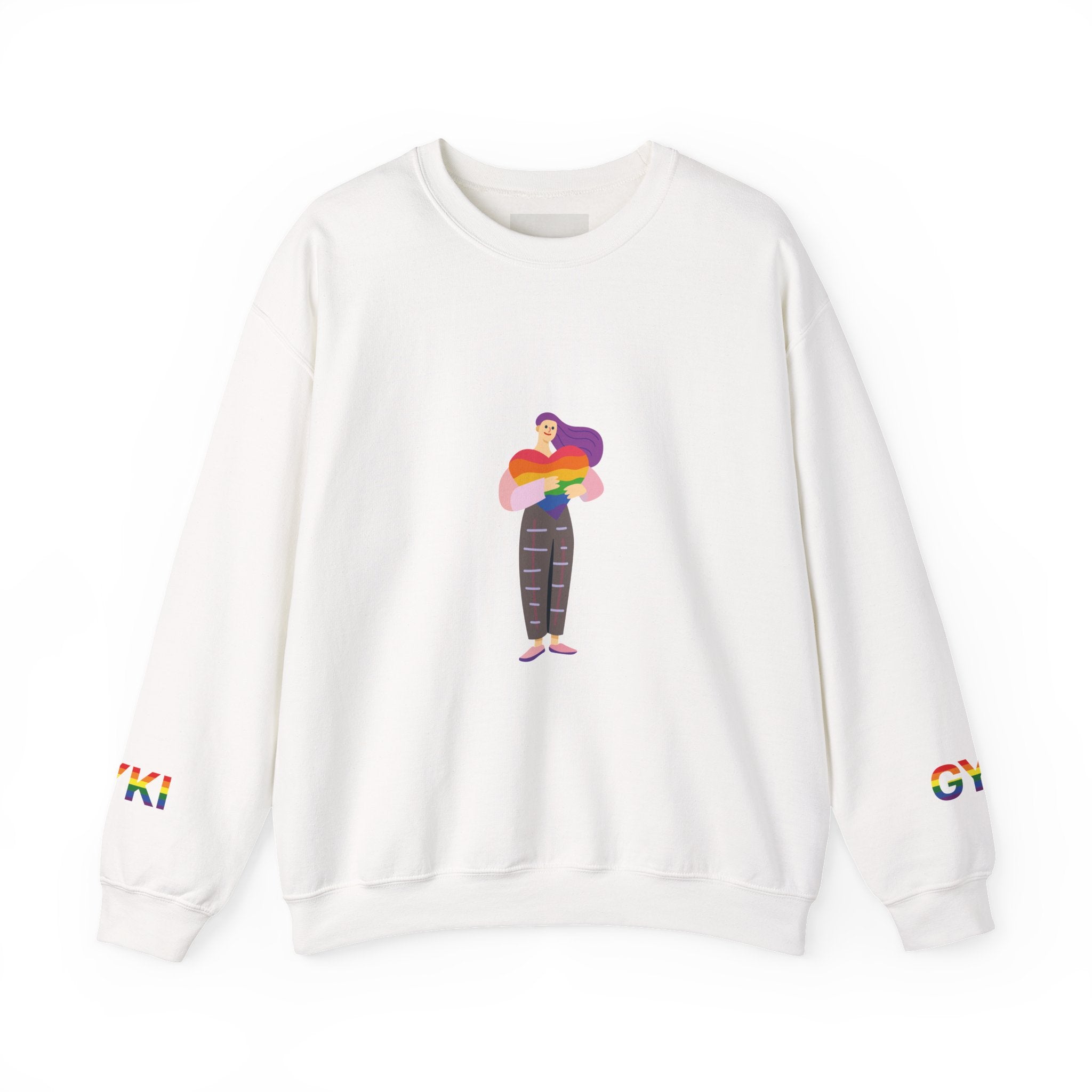 Pride-Themed Unisex Crewneck Sweatshirt, LGBTQ+ Gift, Rainbow Art Sweatshirt, Comfortable Casual Wear, Perfect for Pride Month